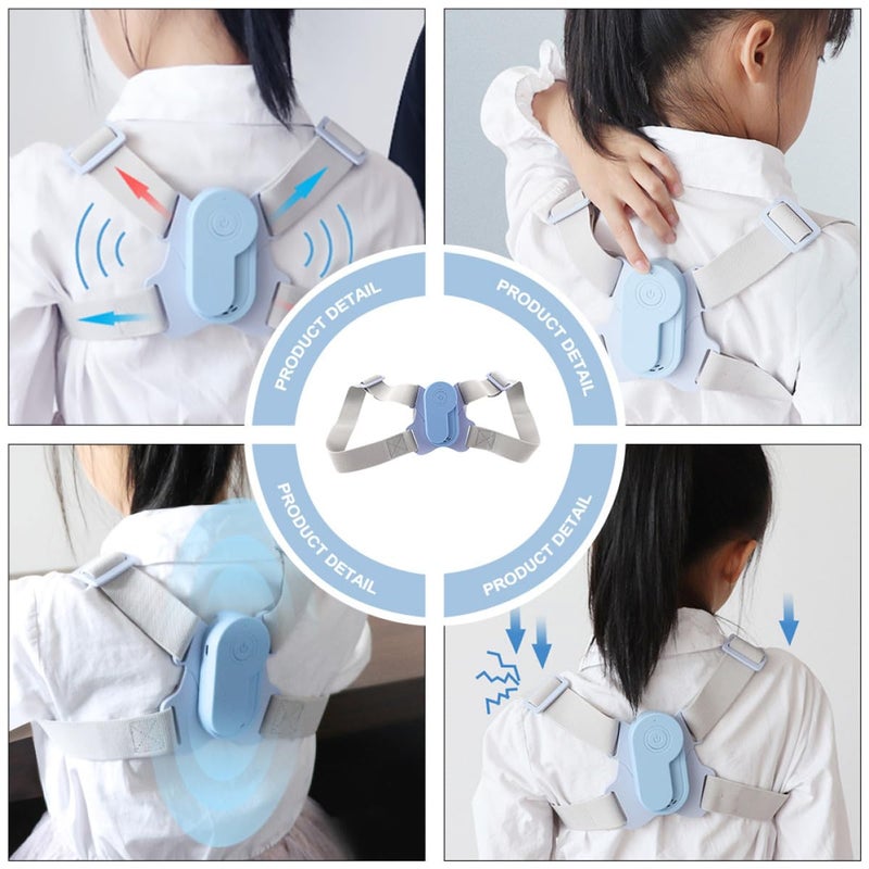 Blue Posture Corrector Back Brace Shoulder Support Belt For Humpback Reduction Spinal Alignment - Image 5